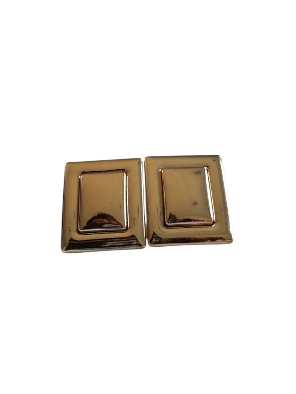 Gold Square Dome Clip-On Earrings